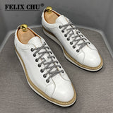 Niulatu Mens Casual Shoes Genuine Leather Lace-Up Fashion Sneakers Luxury Brand Alligator Print Street Travel Flat Shoes for Men DJSE