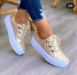 Niulatu Women Sneakers White Round Head Platform Causal Sports Student Cute Pink Girl Lolita Fashion Flats 2025 Spring DJSE