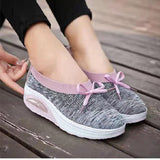 Niulatu Women Women's Breathable Shoes New Vulcanize Shoes Bow-knot Girl Thick Bottom Slip on Women Shoe Large Size 35~43 DJSE