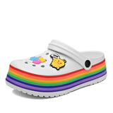 Niulatu Cartoon Summer Clogs Women Platform Sandals Casual Women EVA Sandals Rainbow Bottom Garden Shoes Women sandalias verano DJSE