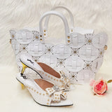 Niulatu Rivet Style Women Shoes and Bag to Match in Color matching High Quality Nigerian Design Matching Shoes and Bag DJSE
