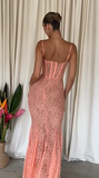 Niulatu Lace Mermaid Prom Dress Long Evening Gown HZ1007
