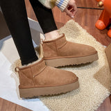 Niulatu Women's Boots Wool Anti-skid Snow Boot Women's Mini Short Boots Warm Winter Thickened Women's Shoes Botas Mujer Ladies DJSE