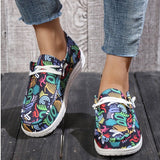 Niulatu for Women 2025 Autumn Fashion Plus Size Loafers Women Lace Up Casual Shoes Women Ethnic Style Printing Flats Zapatos Mujer DJSE
