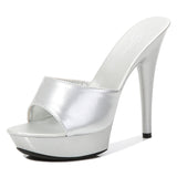 Niulatu Color Woman Wedding Shoes Sandals Nightclub Sexy High Heels 13cm Slides Slippers Heels Waterproof Sandal Summer Pumps DJSE
