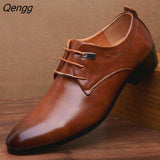 Niulatu sell mens leather shoes men's dress shoes British Style lace up Pointed toe low top flats 2 colors big size jkm8 DJSE