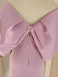 Niulatu A line Off The Shoulder Lilac Vacation Dress Satin Women Dresses SD172