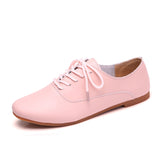 Niulatu Autumn women oxford shoes ballerina flats shoes women genuine leather shoes moccasins lace up loafers white shoes DJSE