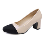 Niulatu 2025 Summer Sandals Women Slingbacks High Heels Fashion Low Thick Medium Heel Shoes Leather Elegant Pumps Ladies Luxury DJSE
