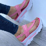 Niulatu Women Shoes Summer Sandals Peep Toe Walking Shoes Retro Women's Shoes Thick bottom Flip Flop Platform Non-Slip Large Size Shoes DJSE