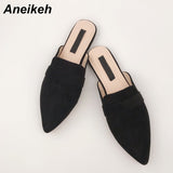 Niulatu Summer Pointed Toe Flats Mules Lady Sandals Slippers Serpentine Slip On Women Outdoor Shoes Slides Leisure Time DJSE