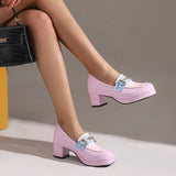 Niulatu Spring Women's Shoes British Style Thick Bottom College Style Color Matching Casual Loafers Fashion Women's Shoes DJSE