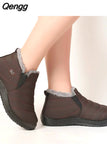 Niulatu Men Boots 2025 Waterproof Winter Shoes for Men Slip On Ankle Boots Keep Warm Solid Color Snow Winter Boots Botas Hombre Zapatos DJSE