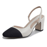 Niulatu Low Heels Real Leather Slingbacks Shoes Women Square Toe Pumps Thick Heel Shoes Brand Design Lady Footwear 2025 Size 40 DJSE