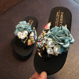 Niulatu New Non-slip Children's Flip-flops Girls Fashion Beach Shoes Pinch Sandals Female Flowers Slippers Women Wear Size DJSE