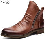 Niulatu Boots Men 2025 Autumn Shoes Male Leather Casual Boots Men Comfy Anti-Slip Lace-up Boots 2025 DJSE