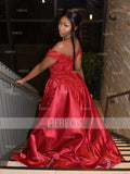Niulatu Gown Satin Applique Off-the-Shoulder Sleeveless Floor-Length Prom HZ1007