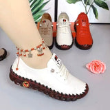 Niulatu Autumn Casual Women Shoes Platform Loafers 2025 Lace Up Leather Flats Slip-On Mom Shoe Mujer Zapatos Chaussure Femme DJSE
