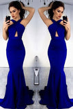 Niulatu Sapphire Halter Open Back Mermaid Long Prom HZ1007