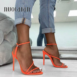 Niulatu Summer women sandals ankle strap high heel shoes for women sexy peep toe high heels sandals party wedding shoes woman DJSE