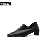 Niulatu Women Shoes Thick Heel Square Head Classic Female Shoes New Shallow Mouth Lady Single Shoes Causal Dress Shoes DJSE
