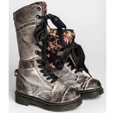 Niulatu New Mid-Calf Boots Autumn Winter Non-slip Flat Shoes Vintage Sexy Steampunk Leather Retro Buckle Ladies Snow Boots DJSE