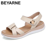 Niulatu Summer Women Sandals Flat shoes Woman Light Comfortable Leather Casual Hook Loop Sandalias mujerWomen's FootwearE234 DJSE