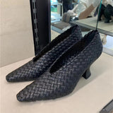 Niulatu and summer new woven sheepskin large size high-heeled women's mother shoes comfortable casual shoes women DJSE