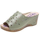 Niulatu Women Shoes Sandals Fish Mouth Wedges Sandals Open Toes Hollow Out Women's Shoes Slip On Women Shoe Female Footwear DJSE