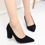 Niulatu Mary Janes New Women OL high heels Black Flock Women Pumps Female Platform Winter Thick with Autumn Round Single Shoes DJSE
