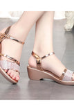 Niulatu Women Sandals Shoes Luxury Ankle Mid Heel Party Open Toe Designer Slipper Wedge Zapatos De Mujer DJSE
