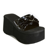 Niulatu New 2025 High Heels Black Gothic Comfy Walking Wedges Summer Thick Platform Sandals Shoes Woman Slipper Big Size 43 DJSE
