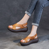 Niulatu Fashion Sandals Women's New Summer Platform Flat Wedge with Retro Casual Roman Shoes Outdoor Comfortable Sports Shoes DJSE