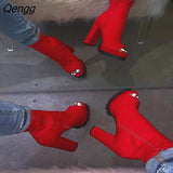 Niulatu Women's New 2025 Pumps Party Wedding Dress High Heel Goth Platform Ankle Boots Winter Fashion Zip Black Sexy ANKLE Shoes Female DJSE
