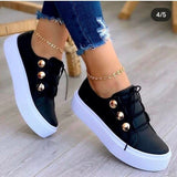 Niulatu Women 2025 Fashion Round Toe Platform Shoes Size 43 Casual Shoes Women Lace Up Flats Women Loafers Zapatos Mujer DJSE