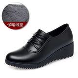 Niulatu Mom Wedges Platform Shoes for Women 2025 Black Leather Sneaker Woman Nurse Shoes Summer Flats DJSE