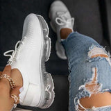 Niulatu to college 2025 Women Lace Up Mesh Sneaker Woman Breathable Vulcanized Women's Casual Flat Ladies Comfort Female Tennis Shoes Plus Size DJSE
