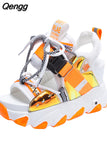 Niulatu Women Fashion Designer Height Increasing Ladies Sandal High Heels Shoes Woman Sport Beach Sandalias Wedges Platform Sandals DJSE