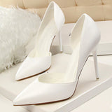 Niulatu Pumps Thin Heels Solid Women Pumps Sexy 10.5cm High Heels Pointed Toe Wedding Shoes Female DJSE
