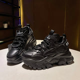 Niulatu PU Platform Shoes New Women Casual Shoes Breathable Outdoor Thick Sole Chunky Sneakers Zapatillas Mujer DJSE