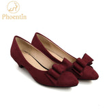 Niulatu knot shoes woman spike heels shallow wine red pointed pumps spring autumn slip-on PU shoes for women FT188 DJSE