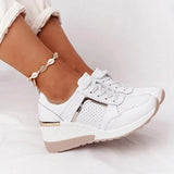 Niulatu Thick Bottom Sneakers For Women Wedge Sneakers Breathable Light Weight Sequined Shake Vulcanized Shoes Fashion Girls 2025 DJSE