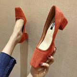 Niulatu Heels Shoes Woman 2025 Autumn Square Toe Black Heels Office Ladies Female Pumps women shoes DJSE