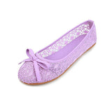 Niulatu Women Flats Bow Ballet Flats Shoes Women Fashion Slip On Cut Outs Flat Women Shoes Sweet Hollow Casual Shoes Breathble Flats DJSE