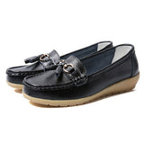 Niulatu Woman Flat Female Moccasins Tassel Loafers Ladies Wedges Women Solid Comfort Mom Shoes Women's Footwear Plus Size 44 DJSE