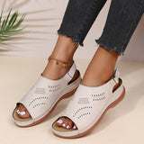Niulatu Summer Women Platform Rome Sandals PU Leather Wedges Beach Sandalias Woman Open Toe Solid Casual Shoes Plus Size 43 DJSE