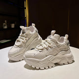 Niulatu PU Platform Shoes New Women Casual Shoes Breathable Outdoor Thick Sole Chunky Sneakers Zapatillas Mujer DJSE
