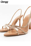 Niulatu Summer Bow High Heels For Women Fashion Pointed Toe Heeled Slingback Pumps Female Elegant Wedding Stiletto Shoes DJSE