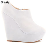 Niulatu Winter Boots For Women Wedges Platform Flock Women's Ankle Fashion Short Boot Shoes Woman DJSE