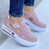Niulatu Size Women'S Shoes 2025 Summer Round Toe Thick Heels Women'S Sandals Breath Mesh Platform Shoes Women Flats Zapatos Mujer DJSE